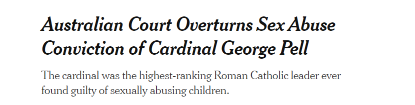全球哗然！梵蒂冈三号人物，性侵幼童的澳洲红衣大主教，刚刚被无罪释放！这个世界，远比我们想象中黑暗...