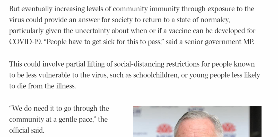 让年轻人染病，换取重新繁荣?? 澳洲重灾区卫生官员重提“群体免疫”! 引发巨大争议!